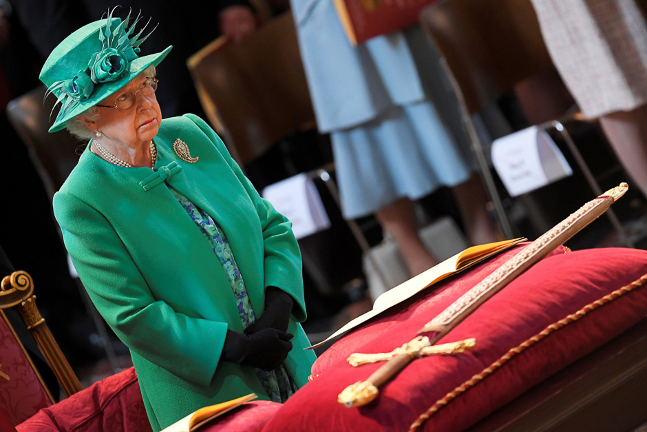 Britain's Queen Elizabeth II attends a service to mark the Centenary of the Order of the British Empire at St Paul's Cathedral, London. PHOTO: AFP