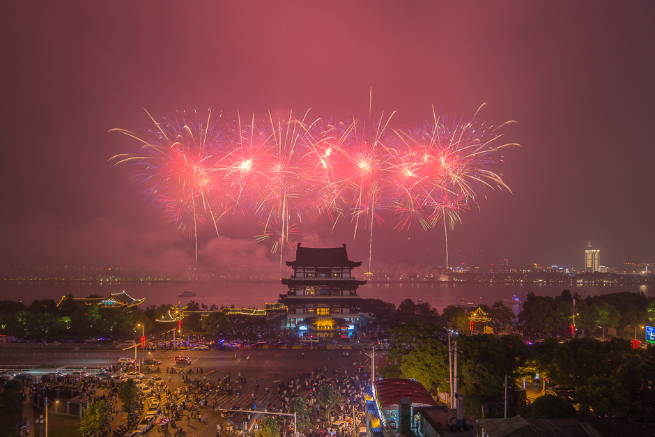 Fireworks explode during celebration events on International Labour Day in Changsha, Hunan province, China. PHOTO: REUTERS