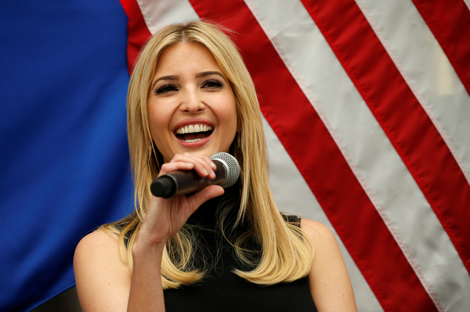 Ivanka Trump takes part in a conversation with Administrator of the Small Business Administration Linda McMahon at the US Institute of Peace in Washington, US. PHOTO: REUTERS