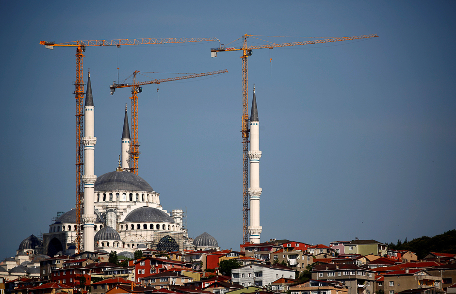 A new mosque is under construction at Camlica hill overlooking the Bosphorus in Istanbul, Turkey. PHOTO: REUTERS