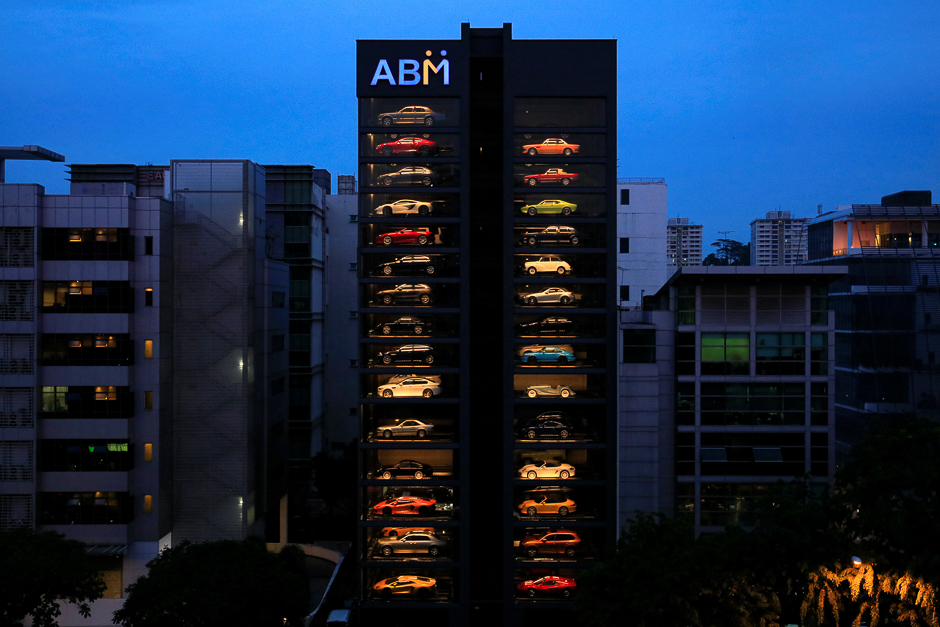 An exotic used car dealership designed to resemble a vending machine in Singapore. PHOTO: REUTERS