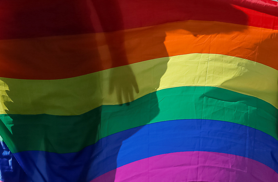 An LGBT activist attends a rally against Homophobia and Transphobia in Kiev, Ukraine. PHOTO: REUTERS