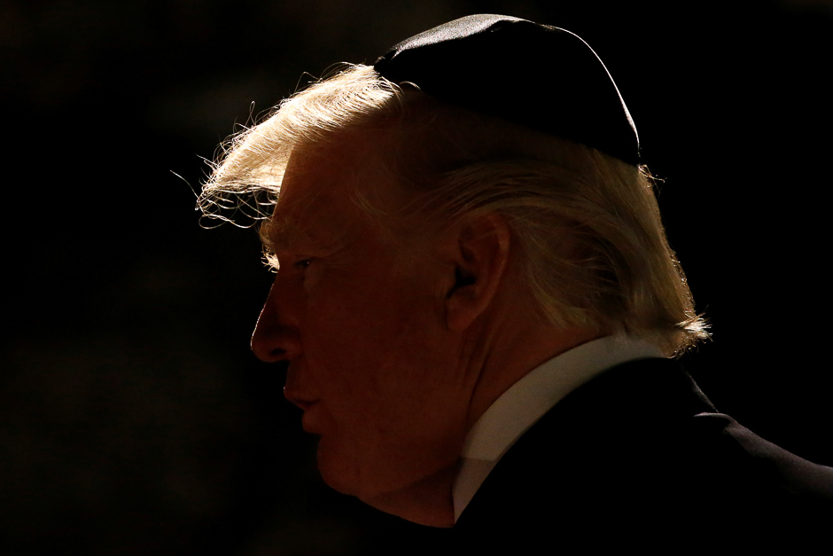 US President Donald Trump arrives to participate in a wreath-laying at the Yad Vashem holocaust memorial in Jerusalem. PHOTO: REUTERS