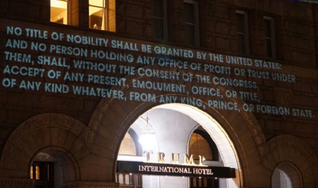 Projection on the Trump International Hotel PHOTO: @JEWYORICAN / TWITTER