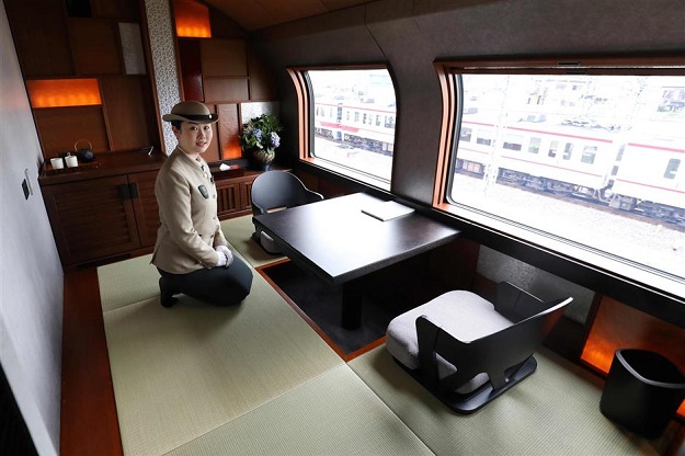 Japanese-style dining area in the Shiki-shima Suite. Photo: AFP 