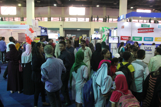 Over 15,000 people showed up on the first day of Express Education and Career Expo 2017. PHOTO: AYESHA MIR