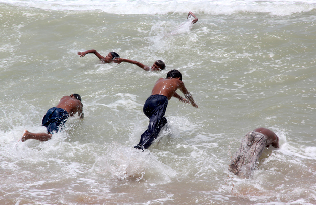 The children say they have become experts at swimming. PHOTO: ATHAR KHAN/EXPRESS