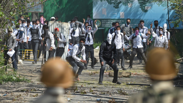  Kashmir has been tense since April 9, when eight people were killed by police and paramilitary troops during election day violence. PHOTO: AFP