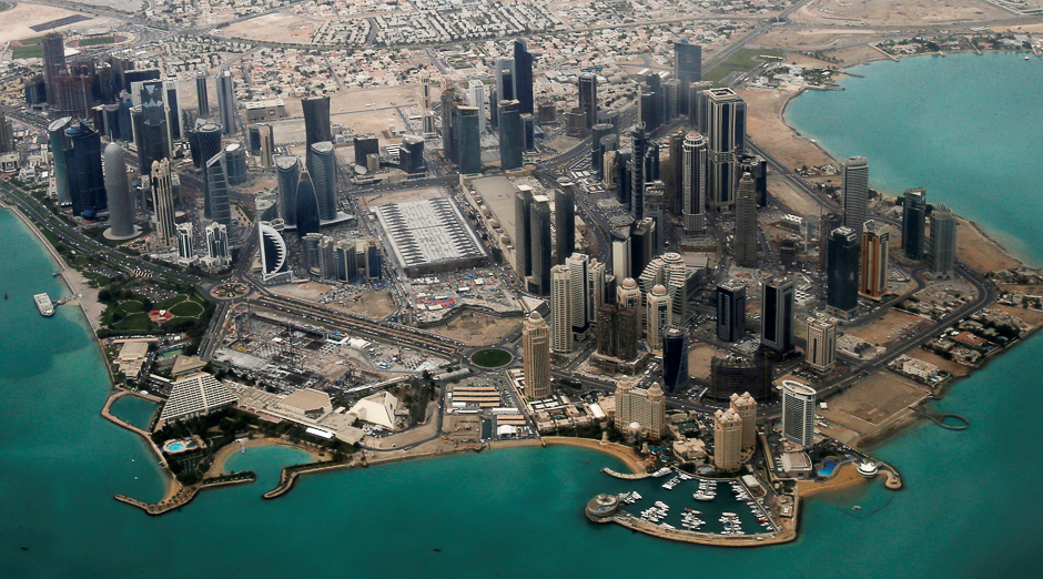 An aerial view of Doha's diplomatic area. PHOTO: REUTERS