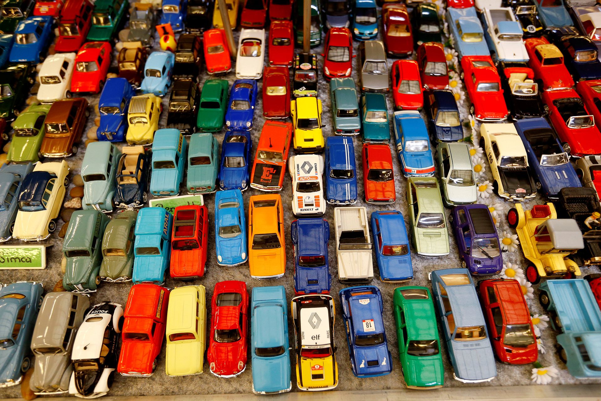 Scale models of cars at the Swiss classic car fair, Luzern, Switzerland. PHOTO: AFP