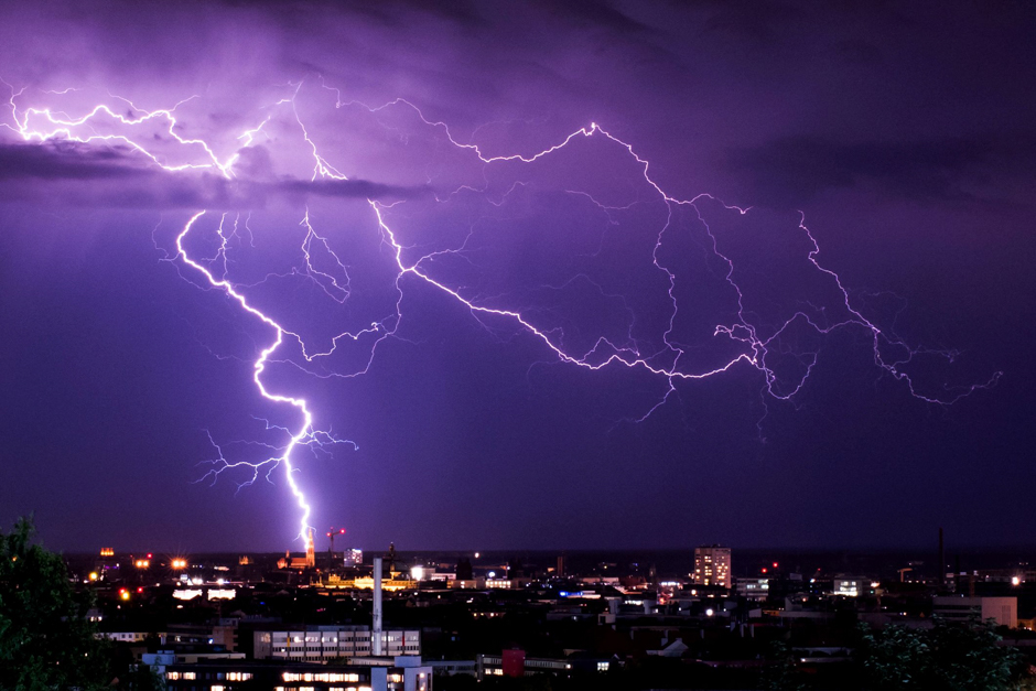 Lightning flashes over Munich, southern Germany. PHOTO: AFP