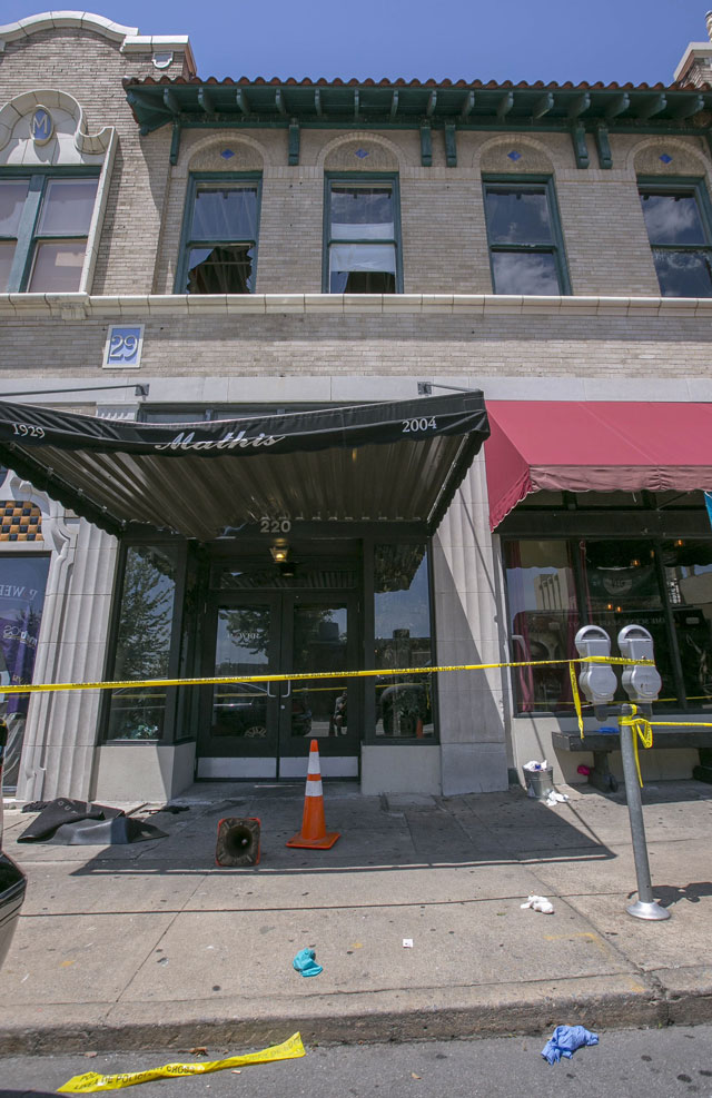 police tape surrounds the ultra power lounge as little rock police department detectives and crime scene personnel collect evidence on july 1 2017 in little rock arkansas following a shooting which injured 28 people photo afp