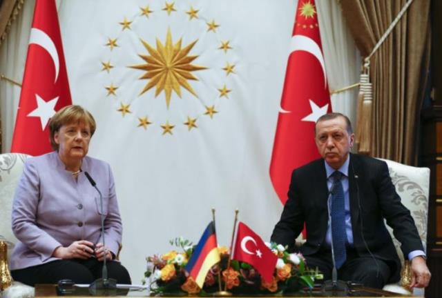 turkish president recep tayyip erdogan and german chancellor angela merkel meet at the presidential palace during the first visit since july 039 s failed coup in ankara turkey february 2 2017 photo reuters