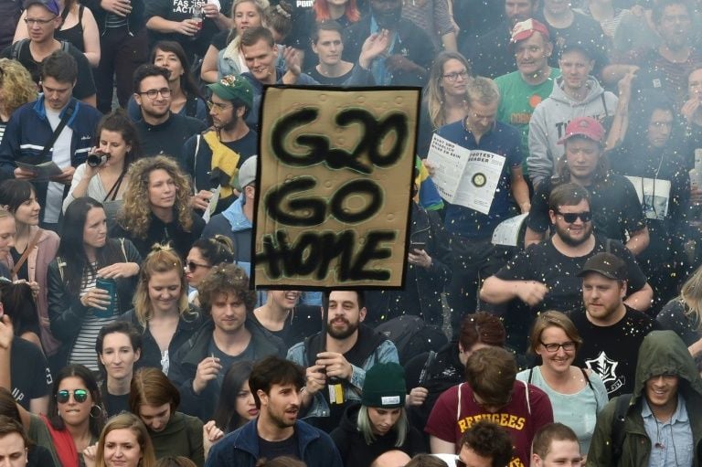 people gather for the quot i 039 d rather dance than g20 quot rally at landungsbruecken station in hamburg northern germany on july 5 2017 photo afp