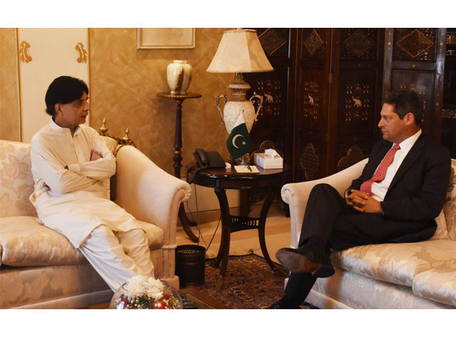 joel kaplan facebook 039 s vice president of public policy meets interior minister chaudhry nisar ali khan in islamabad on friday photo pid