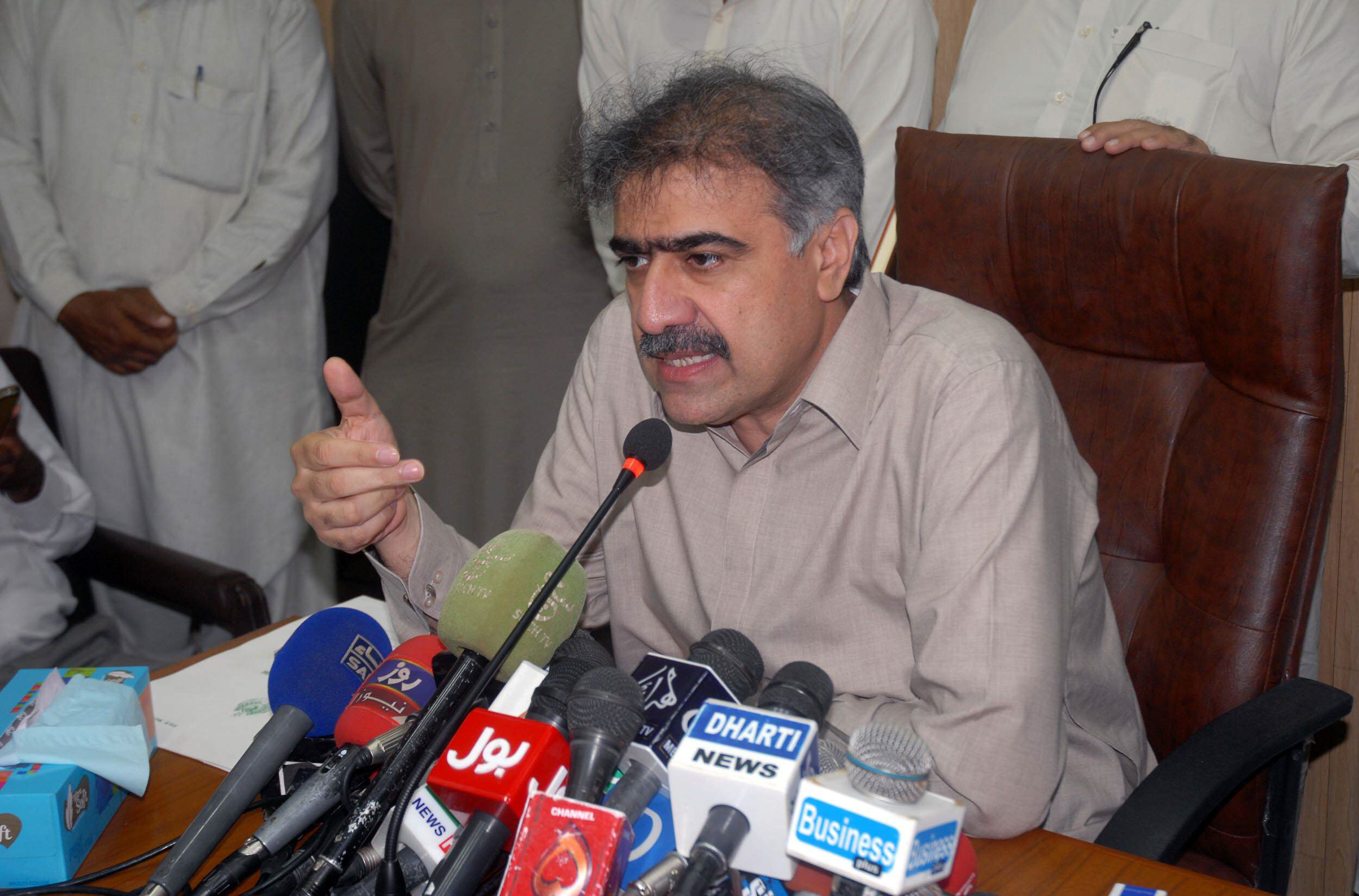 siyal spoke to the media after meeting at his office photo express