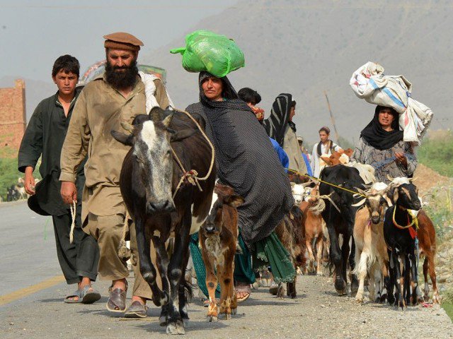 the 89 tribal families hail from the khadar khel wazir village of data khel tehsil photo afp