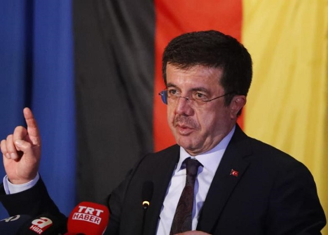 turkey 039 s economy minister nihat zeybekci makes a speech in cologne germany march 5 2017 photo reuters