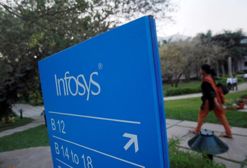 an employee walks past a signage board in the infosys campus at the electronics city it district in bangalore february 28 2012 photo reuters