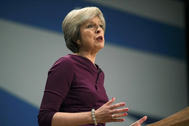 britain 039 s prime minister theresa may gives her speech on the final day of the annual conservative party conference in birmingham britain photo reuters