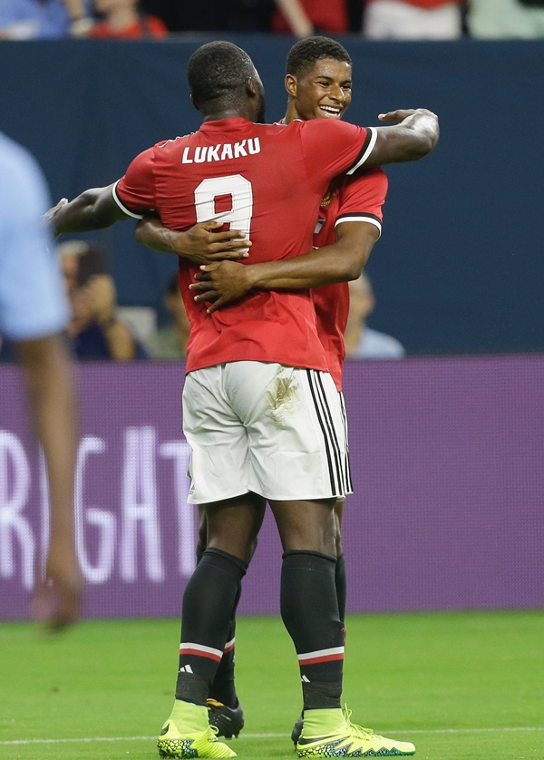 deadly duo lukaku and rashford both continued their superb pre season form taking their tallies to two goals in two starts and three goals in three games respectively photo afp