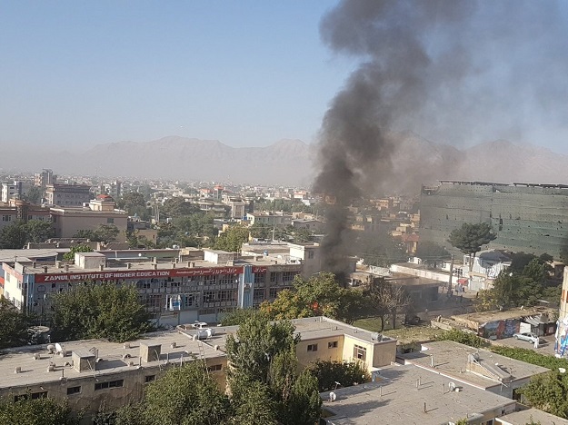 smokes rising after an explosion at zawul institute of higher education in kabul afghanistan photo reuters