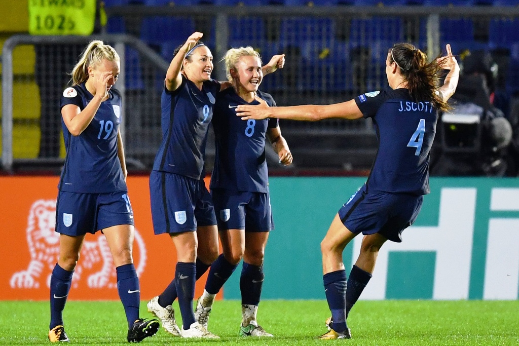 nearly confirmed england are all but into the quarter finals and sit at the group d summit with back to back victories at the women 039 s euro tournament photo afp