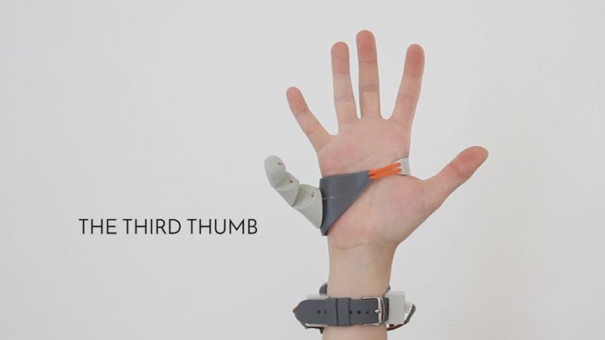 digital revolution student touts prosthetic third thumb