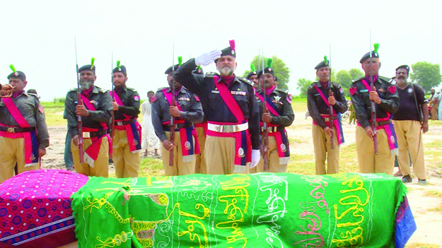 the martyred warden muhammad khan was laid to rest in his hometown pano aqil sukkur photo online