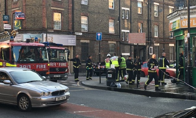 scene of aftermath of acid attack on roman road in east london photo the guardian