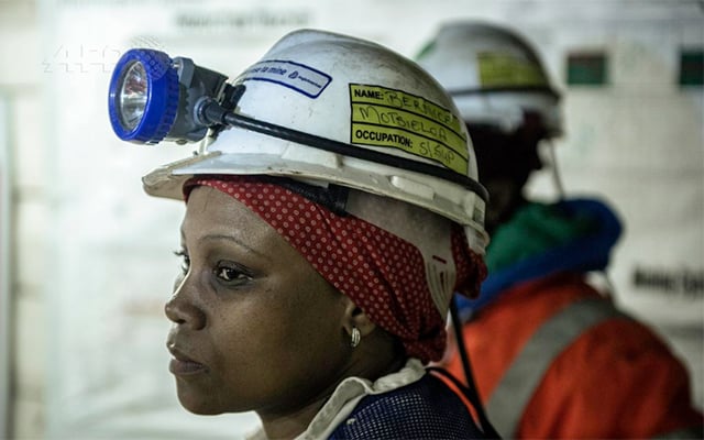 a woman miner works at the rustenberg chrome mine in south africa photo afp file