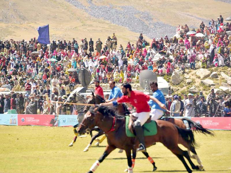 players take part in a polo match at shandur photo express