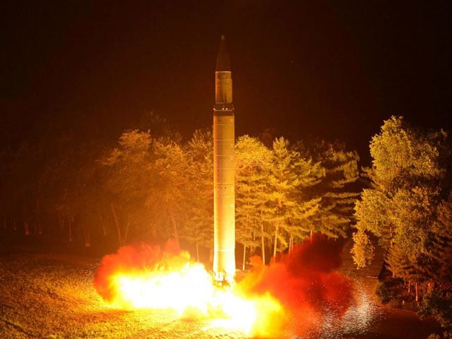 intercontinental ballistic missile icbm hwasong 14 is pictured during its second test fire in this undated picture provided by kcna in pyongyang on july 29 2017 photo reuters