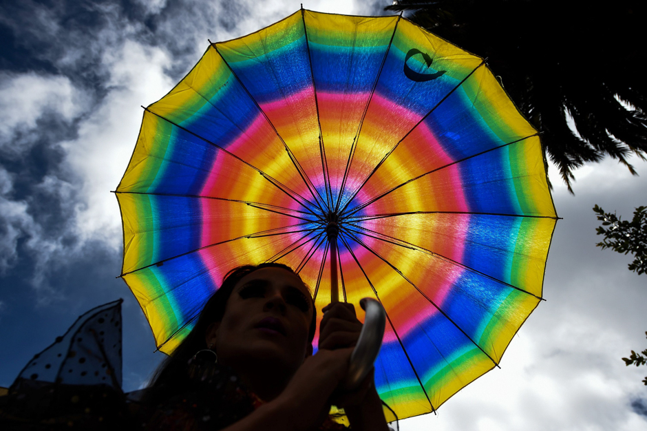 Activists take part in the Gay Pride Parade in Bogota. PHOTO: AFP