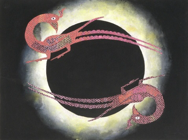 Raazia Chandoo, Eclipse, Acrylic on Paper