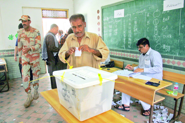 the by election proceeded in a by and large peaceful manner due to the presence of law enforcers photo athar khan express