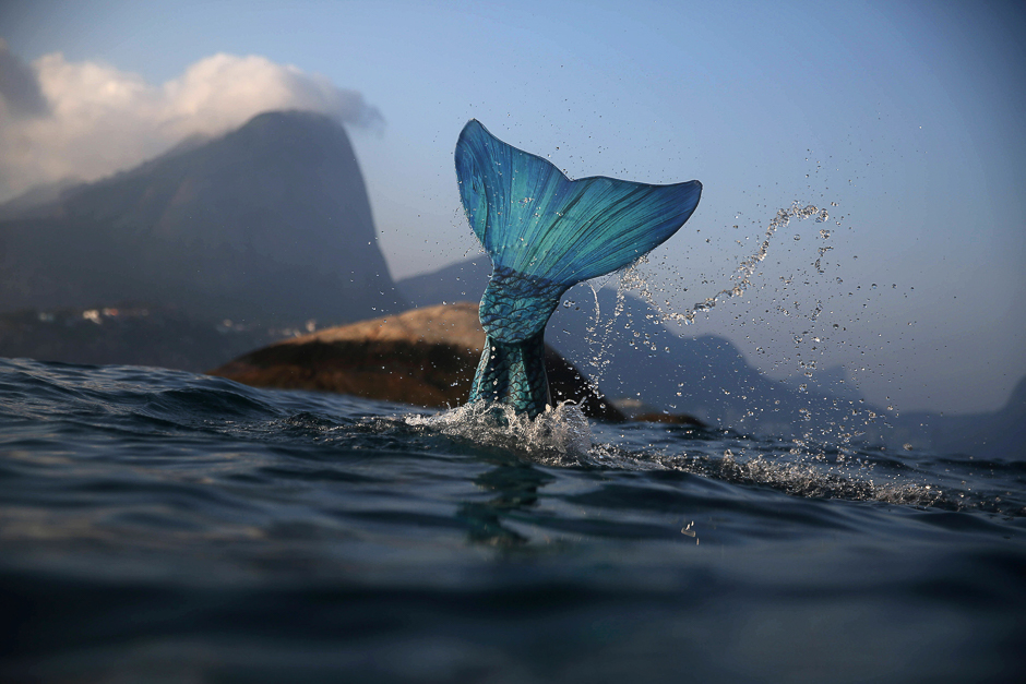Mermaid and diving instructor Luciana Fuzetti trains whilst wearing a mermaid tail in the Tijucas Islands in Rio de Janeiro, Brazil. PHOTO: REUTERS