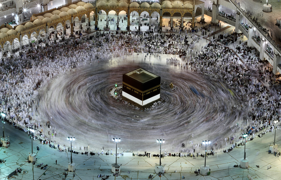 This long exposure photograph shows Muslim pilgrims during Tawaf at the Grand Mosque in Saudi Arabia's holy city of Makkah. PHOTO: AFP