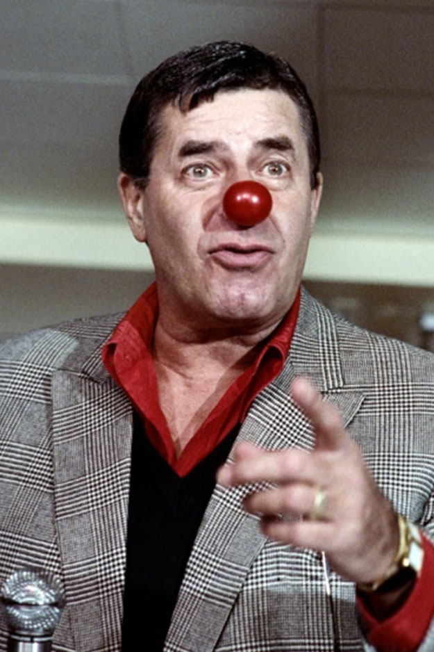 US comedian Jerry Lewis jokes during a press conference about his telethon in France in 1987 AFP/File / MICHEL CLEMENT 