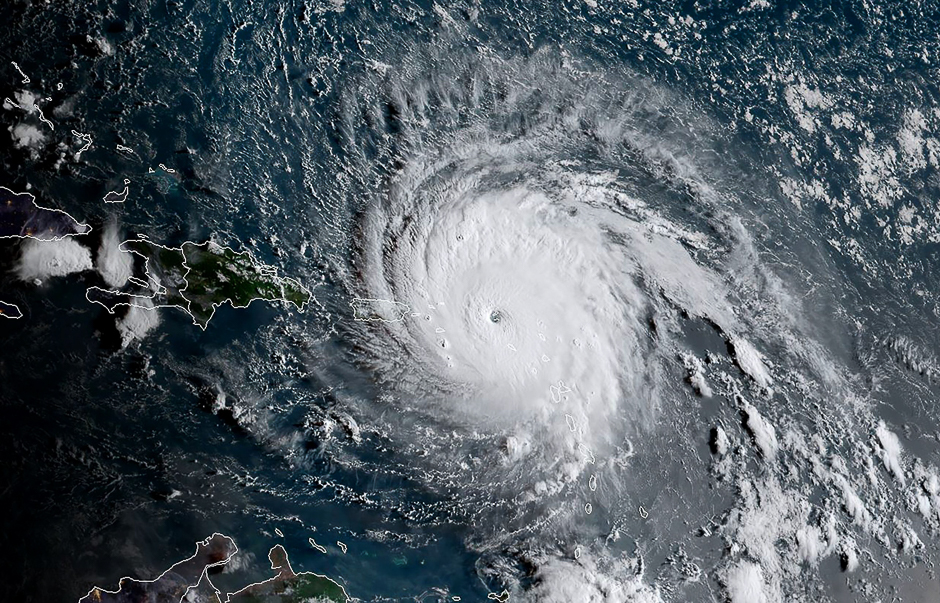 This satellite image obtained from the National Oceanic and Atmospheric Administration (NOAA) shows Hurricane Irma. PHOTO: AFP