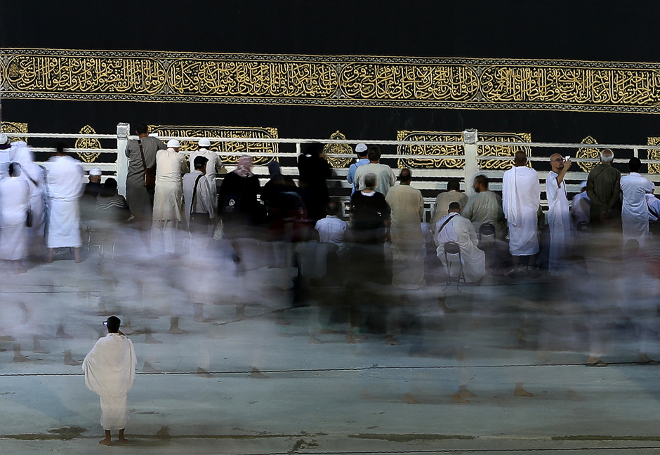 This long exposure photograph shows pilgrims circumambulating the Holy Kaaba on the eve of the start of Hajj. PHOTO: AFP
