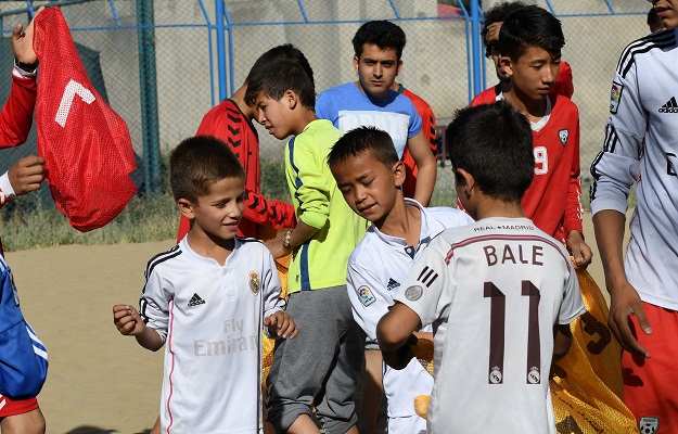 Afghan youths gather to play beach football at Ghazi stadium in Kabul. PHOTO: AFP