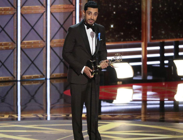 Riz Ahmed became the first Muslim actor, as well as the first South-Asian actor, to win an acting Emmy when he took home the award for Outstanding Lead Actor in a Limited Series Sunday night. (MARIO ANZUONI/REUTERS)