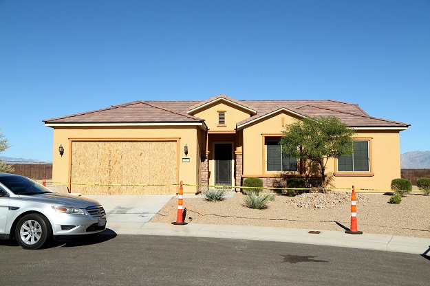  A general view of the house in the Sun City Mesquite community where suspected Las Vegas gunman Stephen Paddock lived, October 2, 2017 in Mesquite, Nevada. PHOTO: AFP