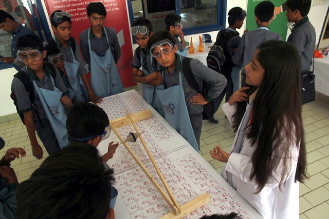 Some universities set up their own stalls, exhibiting various projects. PHOTO: ATHAR KHAN/EXPRESS