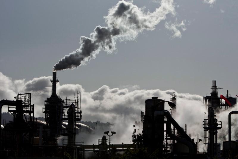 smoke is released into the sky at a refinery in wilmington california photo reuters