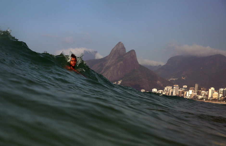 A boy swims in the sea at Ipanema Beach in Rio de Janeiro, Brazil. PHOTO: REUTERS