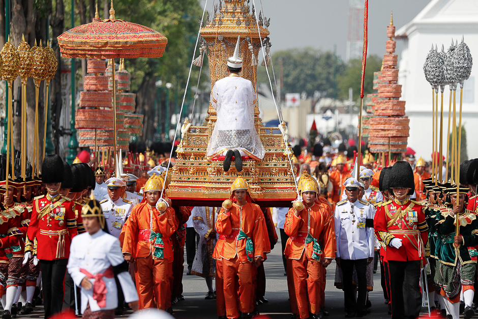 The Royal Urn of Thailand's late King Bhumibol Adulyadej is carried during the Royal Cremation ceremony at the Grand Palace in Bangkok, Thailand. PHOTO: REUTERS