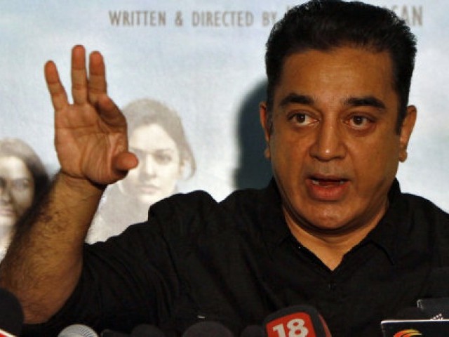 Actor and film-maker Kamal Haasan speaks with the media during a news conference. PHOTO: REUTERS