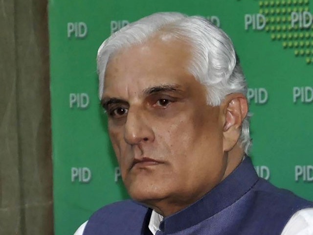 This picture taken on October 6, 2017, shows former federal law minister Zahid Hamid looking om while addressing a news conference in Islamabad. PHOTO: AFP